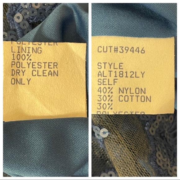 Tadashi Shoji PAILLETTE EMBROIDERED LACE CAP SLEEVE GOWN - Picture 7 of 10